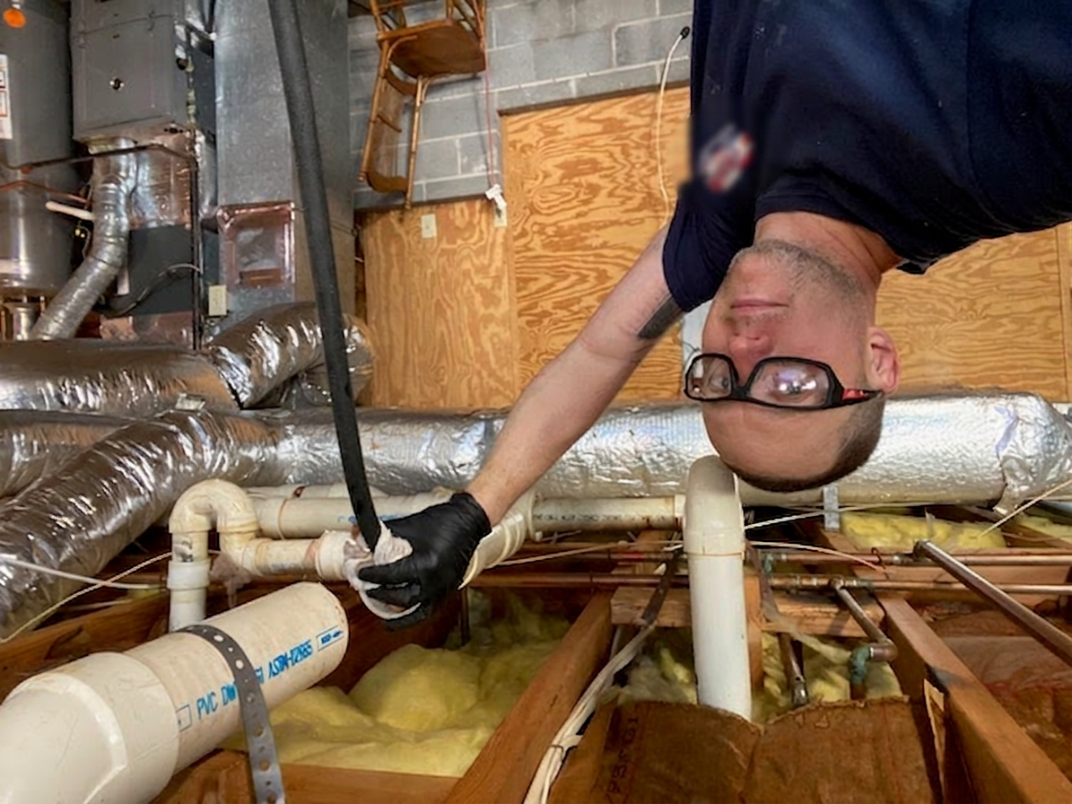 BF Plumbing & Drain technician responding to an after-hours drain emergency